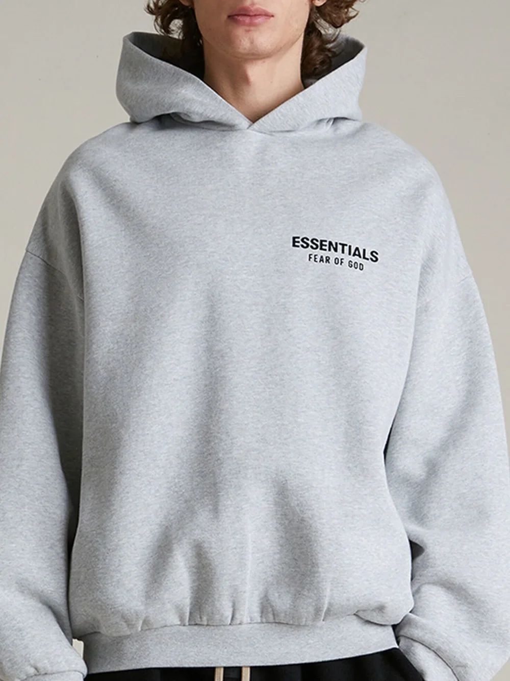 Fear of God ESSENTIALS Light Heather Grey Fleece Hoodie